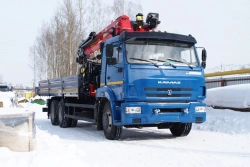 Special truck with hydraulic loading crane of MKMA type on the basis of KAMAZ 43118 and its modifications 41K37N-U5
