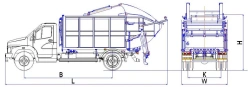 Rear-loading rubbish truck model MK-1545-04