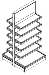 Shelving unit of the first type double-sided straight (island) ST1-OS