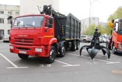 Special scrap truck TM2K65A with CMU manufactured by LLC "VELMASH-S", on chassis Kamaz 6540.