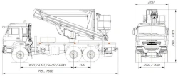 Means of transport equipped with lifts with working platforms R180T, VA180T Velmash-S type 57564 modifications :57561N on b