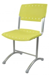 Pupil's chair SIGMA, (Non-adjustable), 5 gr. height, (420 mm), RAL 7004, plastic yellow (RAL 1018)