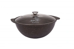 3.5L cast aluminium pilaf cauldron (with non-stick coating) TM Kukmara, with glass lid, "Marble" line