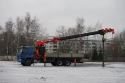 Special purpose vehicle with KMA type hydraulic loading crane on the basis of KAMAZ 65117 and its modifications 64K32N-U9