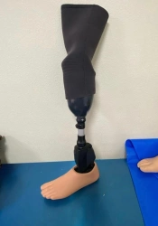 Modular tibia prosthesis, including underdevelopment, with microprocessor-controlled foot module