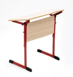 Pupil's table adjustable inclined STORN2-4, STORN3-5, (height group adjustment 2,3,4 / 3,4,5) two-seater flat-oval tube