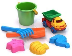 Sand set ?44 (moulds "Sea mix", dump truck "Baby", bucket, rake, scoop)