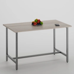 Reinforced dining table on metal frame