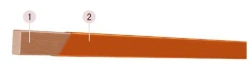 Rectangular copper wire insulated with polyester-based enamel varnish, PETVP-B grade