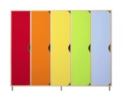 Children's wardrobe for clothes made of wood 5-section Art. 00177