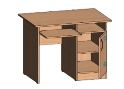 Computer desk with pull-out shelf and built-in cabinet S.K.5