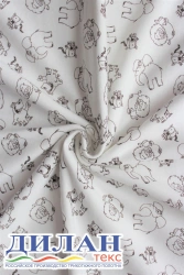 Mixed knitted fabric (47.5% cotton, 47.5% polyester, 5% polyurethane) printed fleece: futer