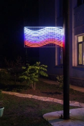 LED console (LED panel) "Flag of the Russian Federation" - decorative street lamp on brackets (modifications 220V, 24V,12V)