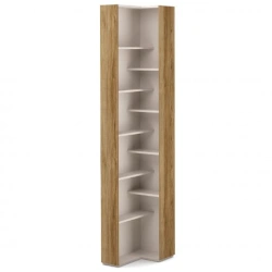"SOHO" GN2-02.DT, Shelving unit corner end left gl.400/right gl.608 (oak) from the modular furniture set "SOHO".