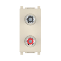 CADUCEUS ALING Experience flush-mounted audio socket 2xRCA, 1M, beige, art. 74281.9