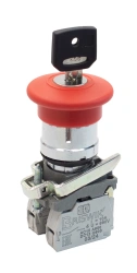 Switch with mushroom-shaped pusher with key locking 22mm metal (CME 5FKS)