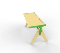 Two-seater adjustable desk / green