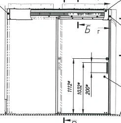 Installation of a toilet door, drawing. VO503.10.36.002