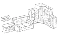 Set of children's wooden furniture