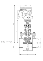 Control valves series RK 109 DN 80 to 500 mm, Pp up to 9,8 MPa, medium temperature up to 400?C under electric actuator/ without