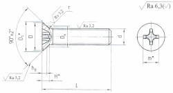Countersunk head screws OST 1 31542-80, OST 1 3143-80, OST 1 31544-80, OST 1 31551-80, OST 1 31552-80, OST 1 31553-80, OST 1 315