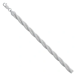 Bracelet in 585 white gold Montreal braid of 3 chains with diamond facet NB18-025-3 0.4MM 21CM 5.06G