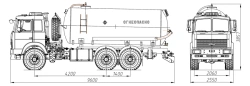 Oil and gas condensate collection tank truck AKN/AKNS 4680G7-30 on chassis MAZ 6317F5, 6317F9