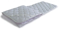 Bedding accessories for adults with "Belio" trade mark: quilted mattress covers made of cotton fabrics with filler