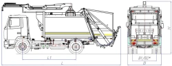 Rear-loading rubbish truck model MK-3547-03