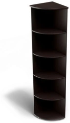 Angular open shelving unit. Perspective