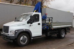 Flatbed platform, type 37123, modification 37123F with CMU produced by "INMAN" JSC on the basis of GAZ C41R92 chassis.