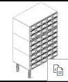 Catalogue cupboard, 3-module, 45 drawers (5x9), on supports h238mm