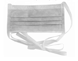 Medical face mask for protection of respiratory tract of disposable use "SORBOTEK", three-layer, size 165x85 mm, with h
