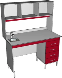Wall-mounted table for chemical research with plumbing STX-1