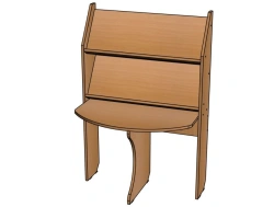 1-sided bookcase with table, 2 shelves, table 580/ SZH123
