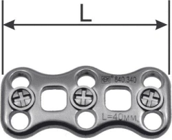 Neck plate, length 31 to 52 mm, article no. 840.3XX