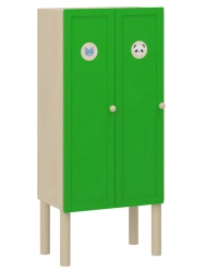 Locker room cupboard / 2 sections / green