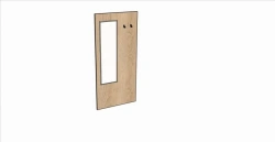 AR07 Panel-hanger with mirror "Adele", 750x1600x18 (black hook)