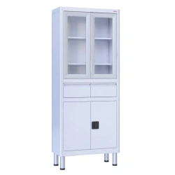 ??-02-"???" (???-6644.12) Two-section medical cabinet, two-leaf, made of aluminium profile and stainless steel, with glass