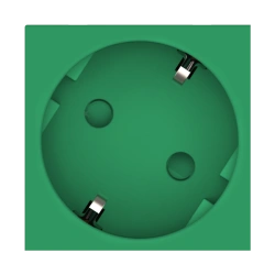 CADUCEUS ALING HIDE 45x45, 16A, 250V~ modular 45x45, with 45-degree plug, green, with grounding, without blinds