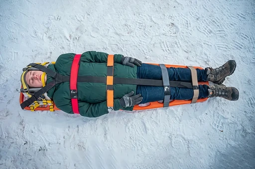 Spinal Immobilization Board with Head Fixator and Strapping System (Set)