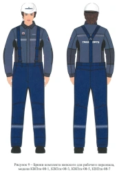 Women's set (jacket, trousers) for employees of the organisations of the Transneft system for protection against elevated temper