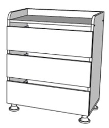 Wooden furniture for preschools: Play module "Dresser"