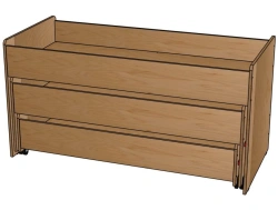 Plywood 3-drawer bed (without bureau)/ K18