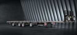 Semitrailer Tverstroimash 993941 modification 0022 variant - straight platform without overhang with awning