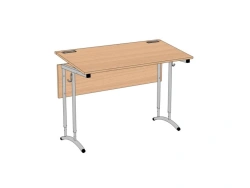 Pupil's table 2-seater, height and angle adjustable, round tube, ski arc SU-2.2.2.01.D