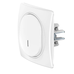 CADUCEUS ALING EON Single-key flush-mounted switch with indication 10AX, 250V~, white, art. no. E627.00 (mechanism).