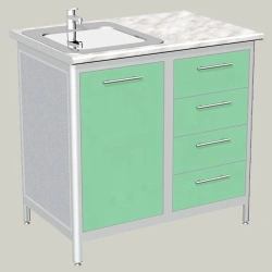 Cabinet under sink single-door with four drawers model MA-4
