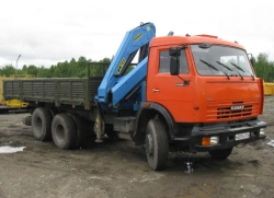 Flatbed truck with CMU 6377W2 on chassis Kamaz 65115-A5, Kamaz 65115-50, Kamaz 65115-RR, Kamaz 65115-RS.