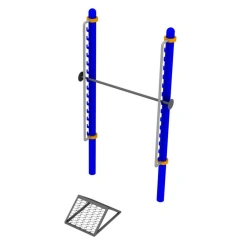 Adjustable height bar with adjustable height from 90 cm to 260 cm for performing the tests "Pull-up from hanging on a high bar"
